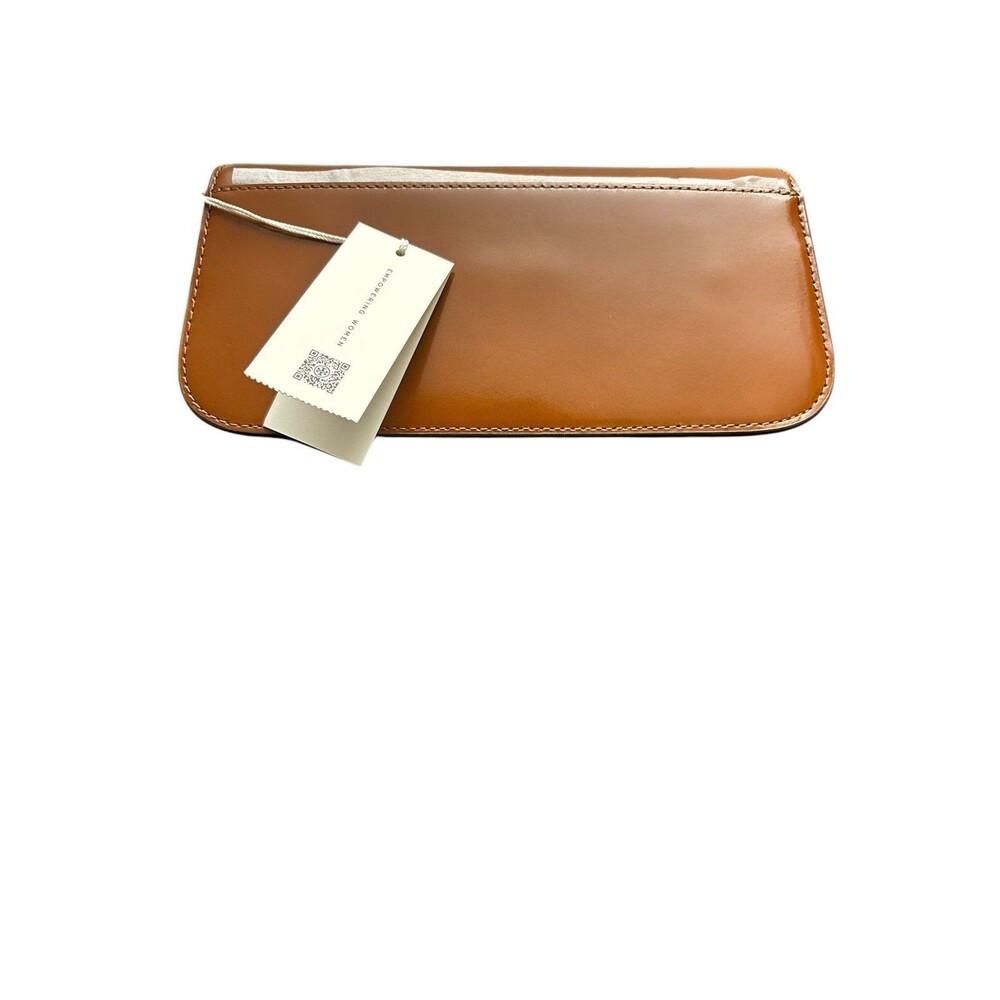 Tory Burch Robinson Spazzolato E/W Rectangular Shoulder Bag Dark Sienna New - Picture 3 of 7